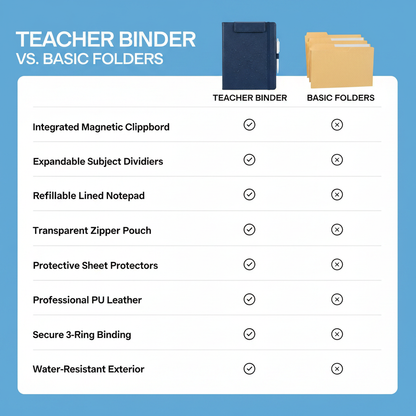 Teacher Binder Clipboard with Storage