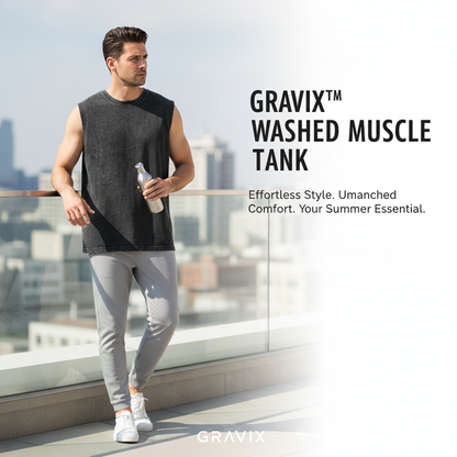 Gravix™ Washed Muscle Tank (100% Cotton)